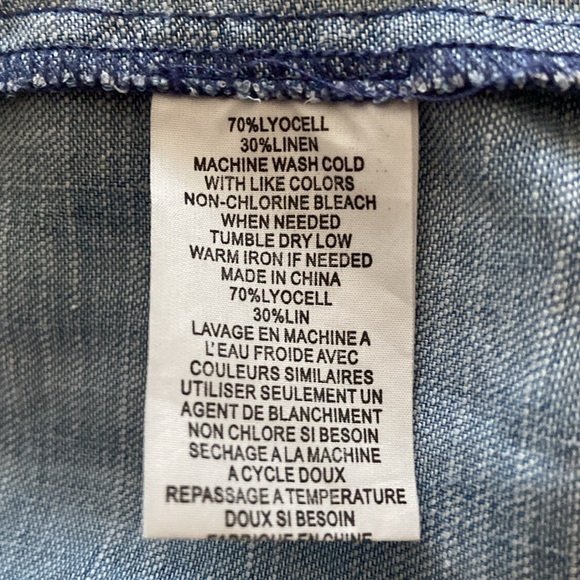 Trina Turk Calle Ocho Chambray tie top size L - Picture 5 of 6